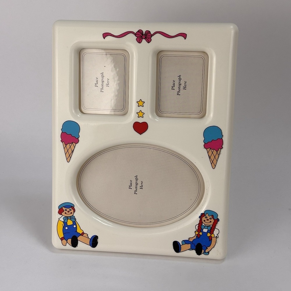 Tupperware Raggedy Ann And Andy Picture Frame Ice Cream Hearts Baby Nursery Kid